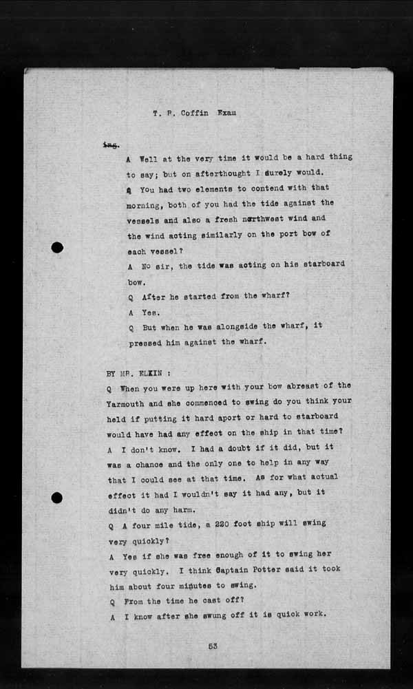 Wrecks, Casualties and Salvage - Formal Investigations - Collision Between S.S. YARMOUTH and S.S. OCAMO