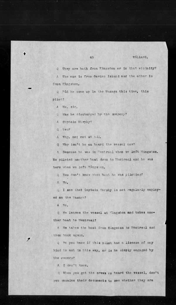 Wrecks, Casualties and Salvage - Formal Investigations - Collision between the WASAGA and W. PAUL