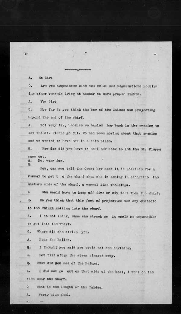 Wrecks, Casualties and Salvage - Formal Investigations - Collision Between S.S. BELUGA and INVERMORE