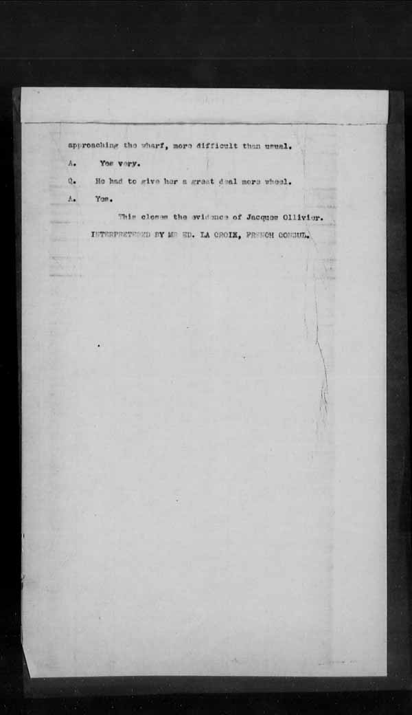 Wrecks, Casualties and Salvage - Formal Investigations - Collision Between S.S. BELUGA and INVERMORE