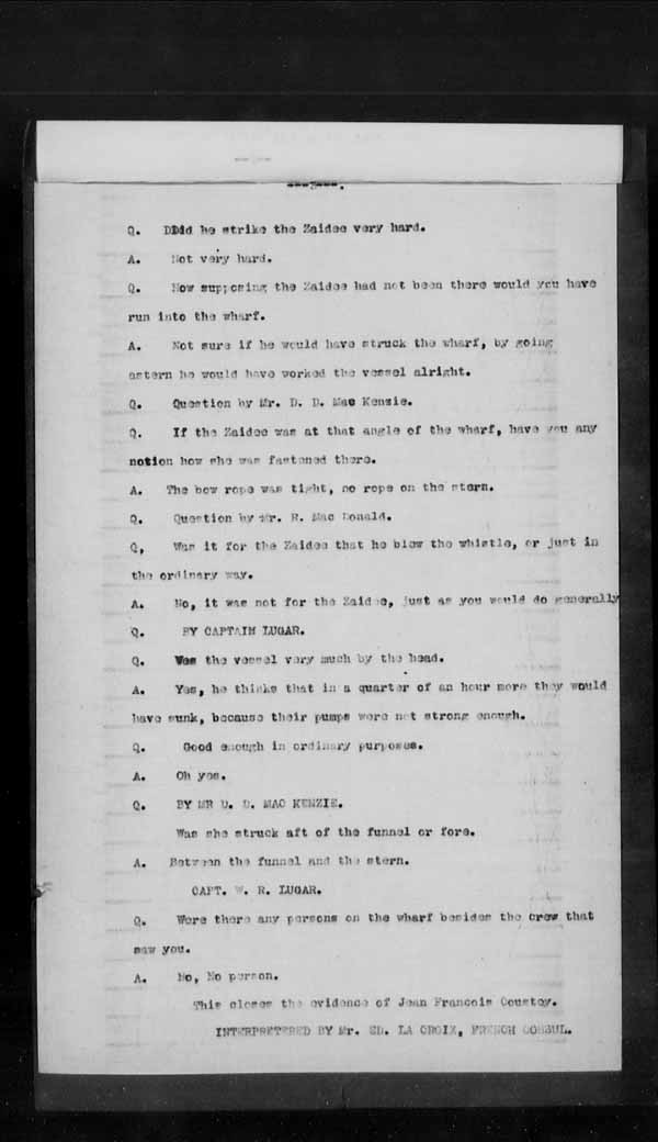 Wrecks, Casualties and Salvage - Formal Investigations - Collision Between S.S. BELUGA and INVERMORE