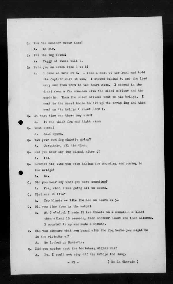 Wrecks, Casualties and Salvage - Formal Investigations - S.S. BEN CRUACHAN