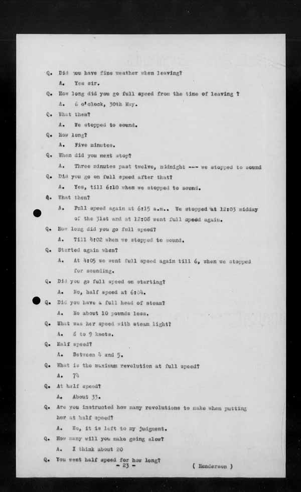 Wrecks, Casualties and Salvage - Formal Investigations - S.S. BEN CRUACHAN