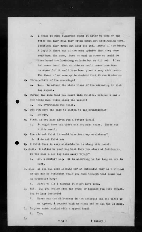 Wrecks, Casualties and Salvage - Formal Investigations - S.S. BEN CRUACHAN