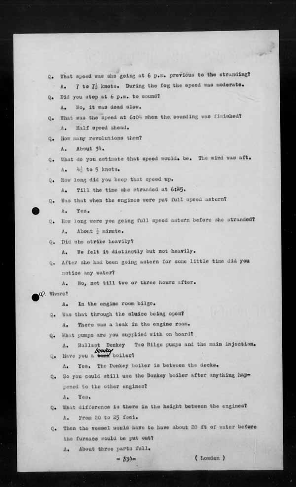 Wrecks, Casualties and Salvage - Formal Investigations - S.S. BEN CRUACHAN