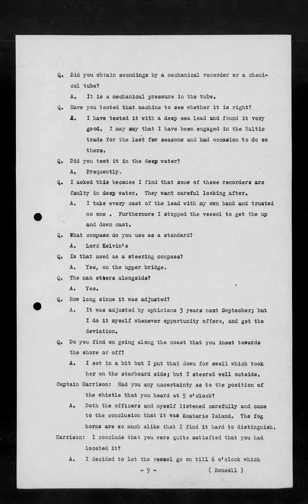 Wrecks, Casualties and Salvage - Formal Investigations - S.S. BEN CRUACHAN