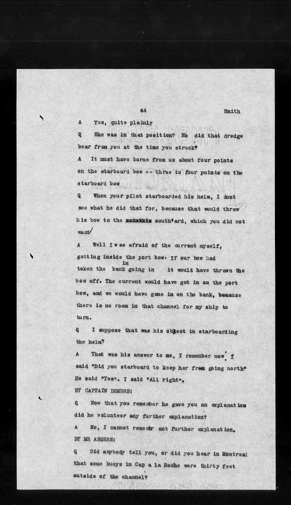 Wrecks, Casualties and Salvage - Formal Investigations - S.S. CROWN of CASTILE