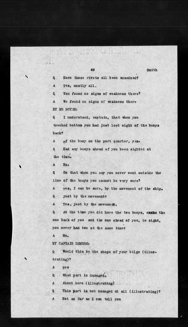 Wrecks, Casualties and Salvage - Formal Investigations - S.S. CROWN of CASTILE