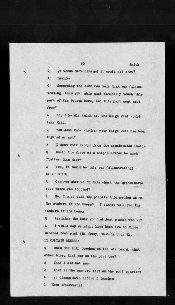 Wrecks, Casualties and Salvage - Formal Investigations - S.S. CROWN of CASTILE