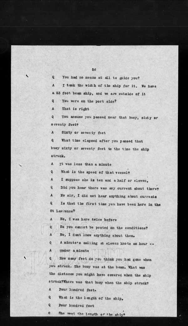 Wrecks, Casualties and Salvage - Formal Investigations - S.S. CROWN of CASTILE