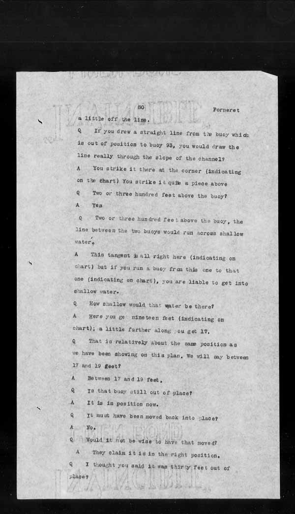 Wrecks, Casualties and Salvage - Formal Investigations - S.S. CROWN of CASTILE