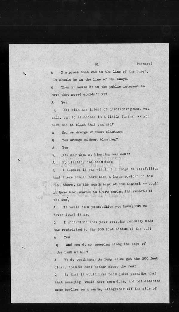 Wrecks, Casualties and Salvage - Formal Investigations - S.S. CROWN of CASTILE