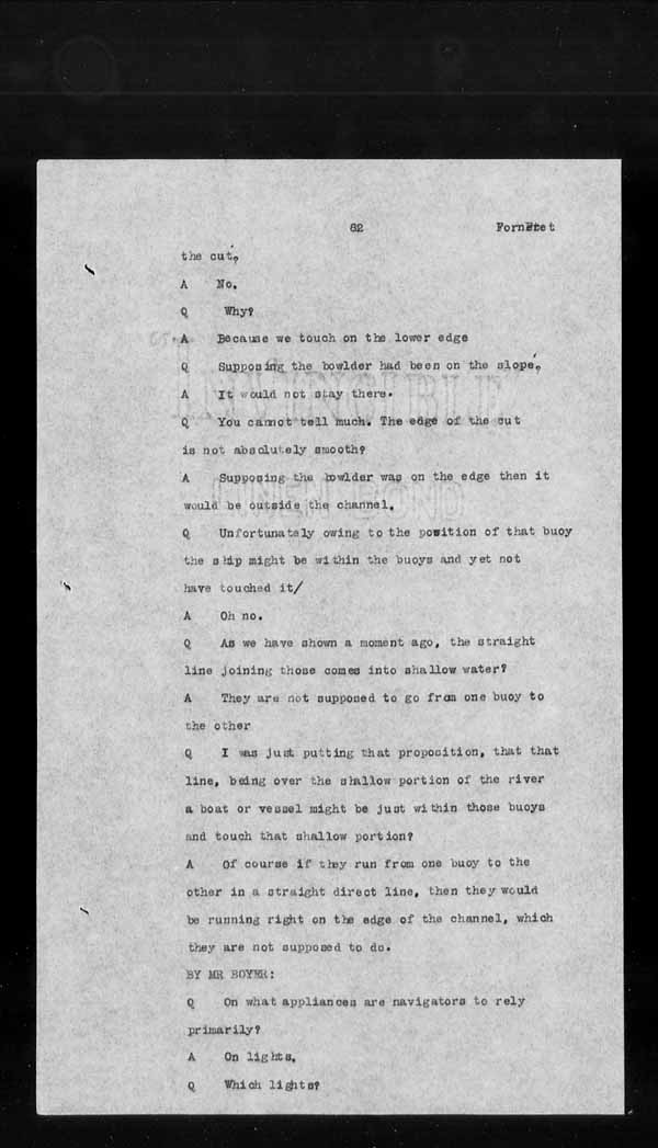 Wrecks, Casualties and Salvage - Formal Investigations - S.S. CROWN of CASTILE