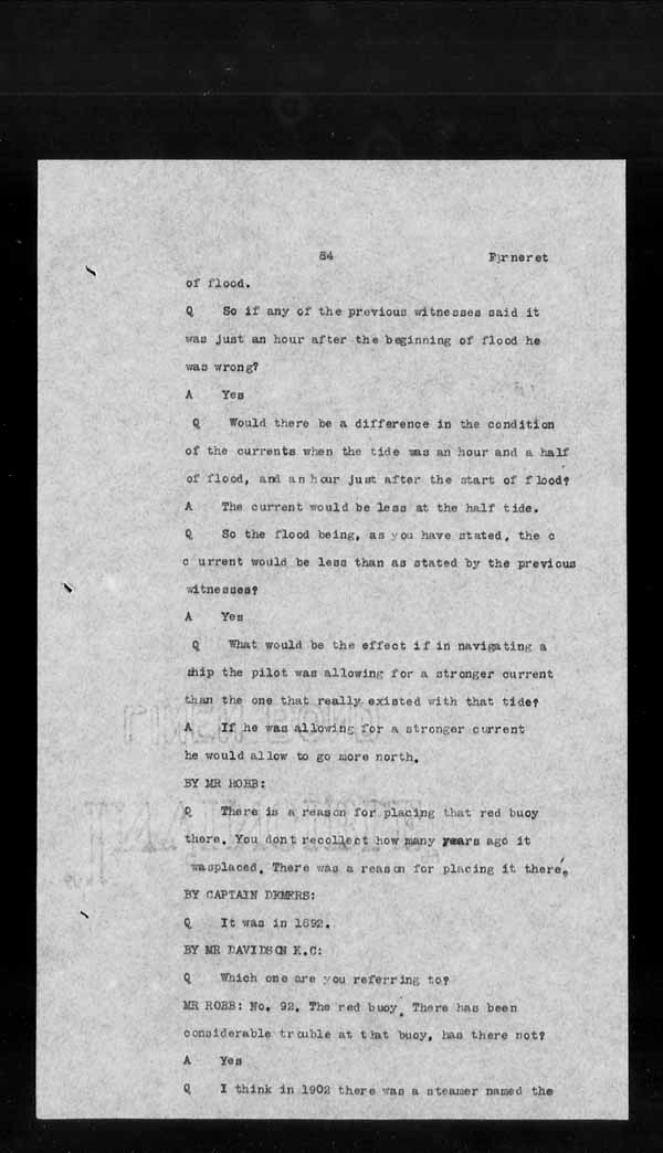 Wrecks, Casualties and Salvage - Formal Investigations - S.S. CROWN of CASTILE