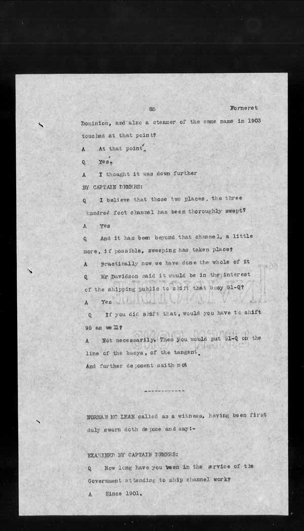 Wrecks, Casualties and Salvage - Formal Investigations - S.S. CROWN of CASTILE