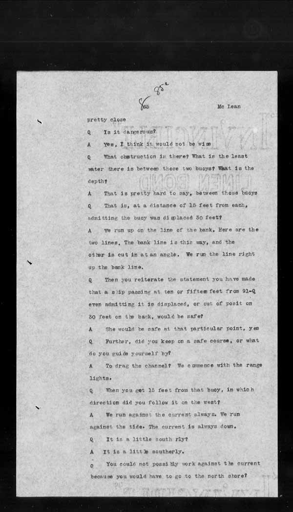 Wrecks, Casualties and Salvage - Formal Investigations - S.S. CROWN of CASTILE