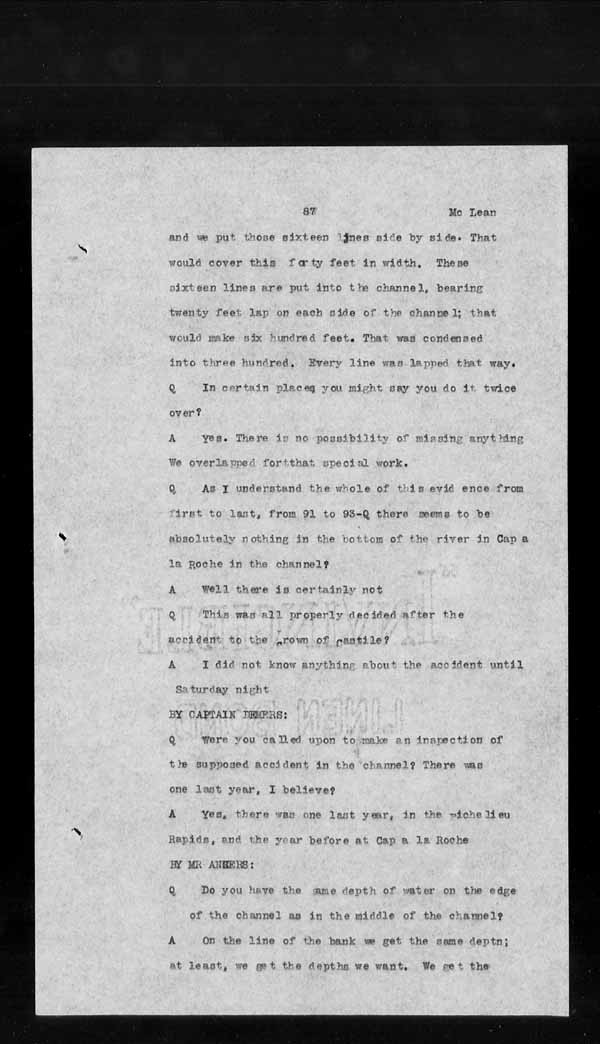 Wrecks, Casualties and Salvage - Formal Investigations - S.S. CROWN of CASTILE