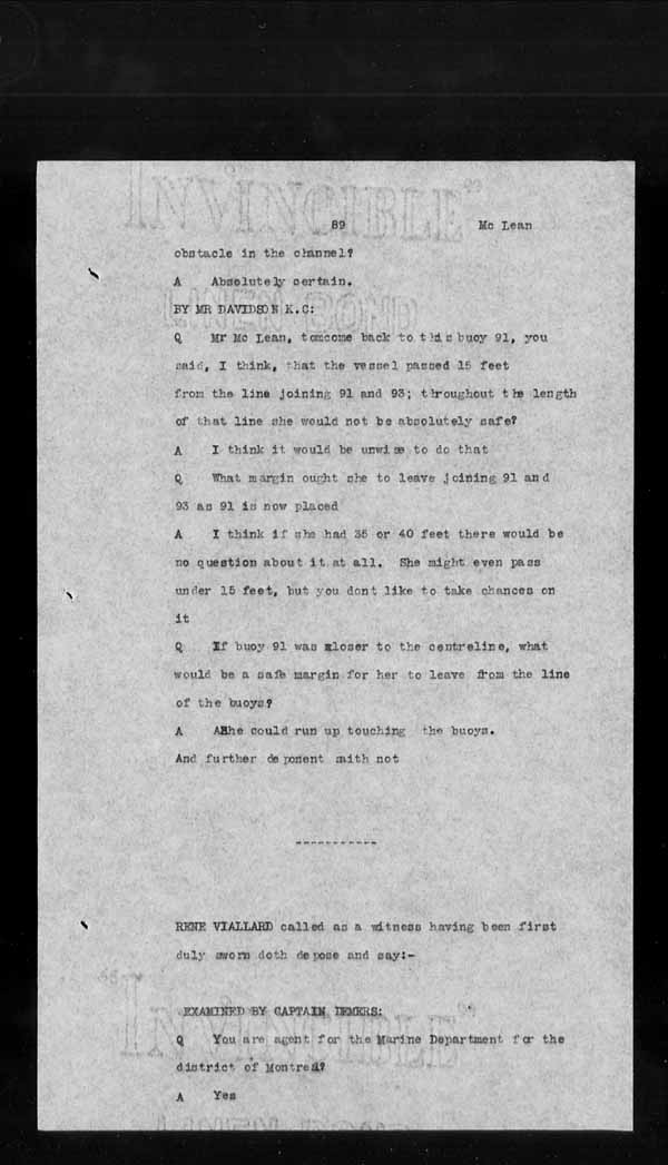 Wrecks, Casualties and Salvage - Formal Investigations - S.S. CROWN of CASTILE