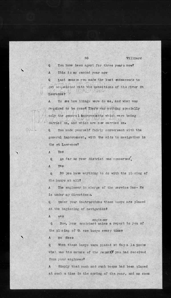 Wrecks, Casualties and Salvage - Formal Investigations - S.S. CROWN of CASTILE