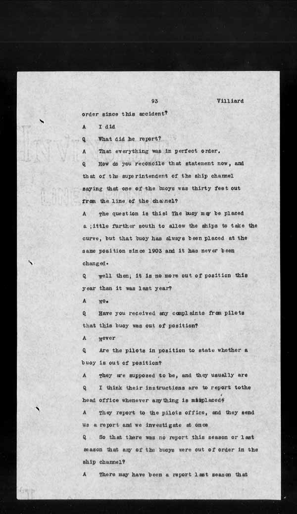 Wrecks, Casualties and Salvage - Formal Investigations - S.S. CROWN of CASTILE