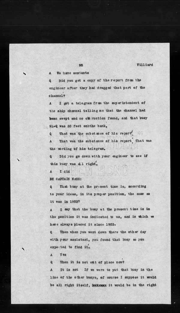 Wrecks, Casualties and Salvage - Formal Investigations - S.S. CROWN of CASTILE
