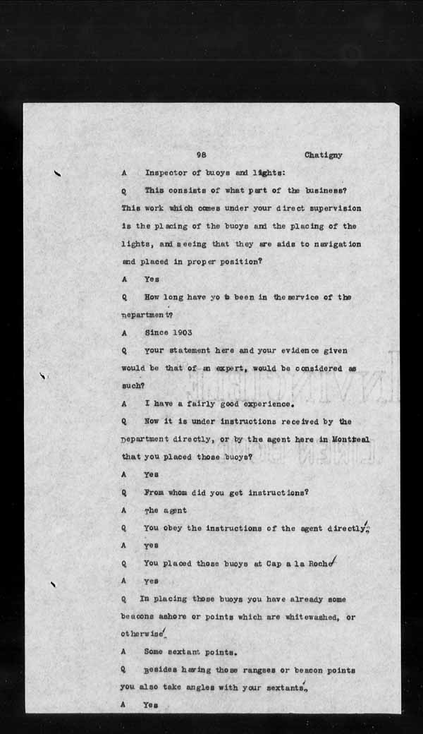 Wrecks, Casualties and Salvage - Formal Investigations - S.S. CROWN of CASTILE