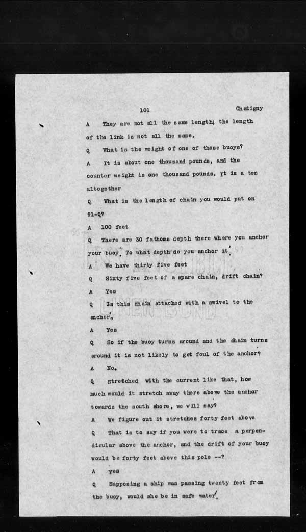 Wrecks, Casualties and Salvage - Formal Investigations - S.S. CROWN of CASTILE