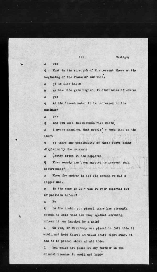 Wrecks, Casualties and Salvage - Formal Investigations - S.S. CROWN of CASTILE