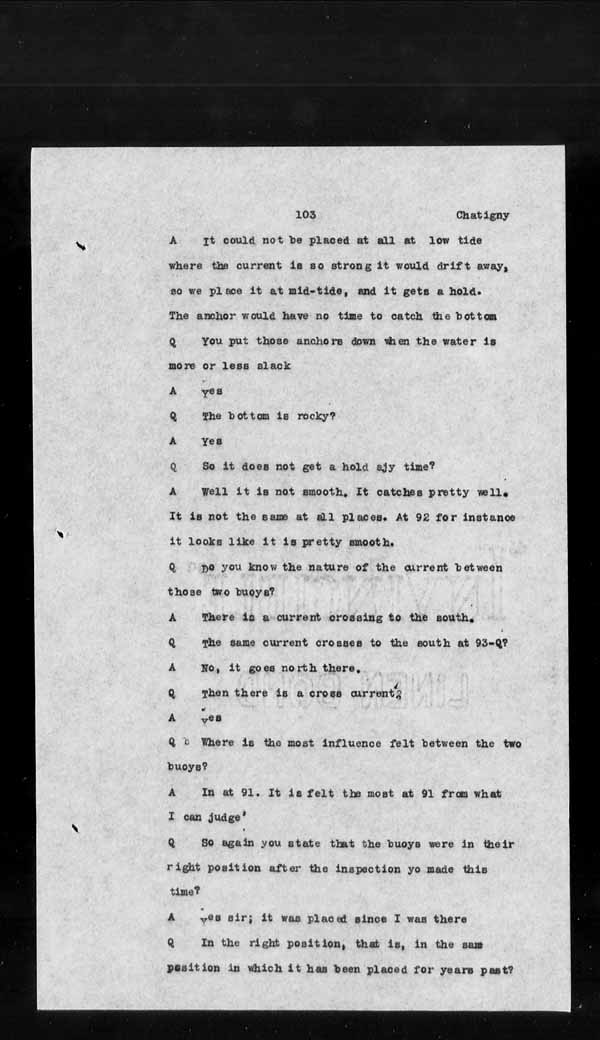 Wrecks, Casualties and Salvage - Formal Investigations - S.S. CROWN of CASTILE