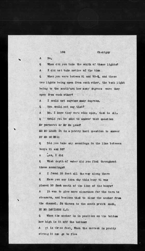 Wrecks, Casualties and Salvage - Formal Investigations - S.S. CROWN of CASTILE