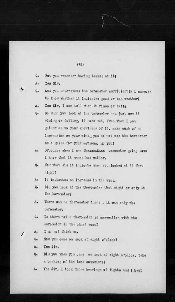 Wrecks, Casualties and Salvage - Formal Investigations - S.S. GENERAL WOLFE