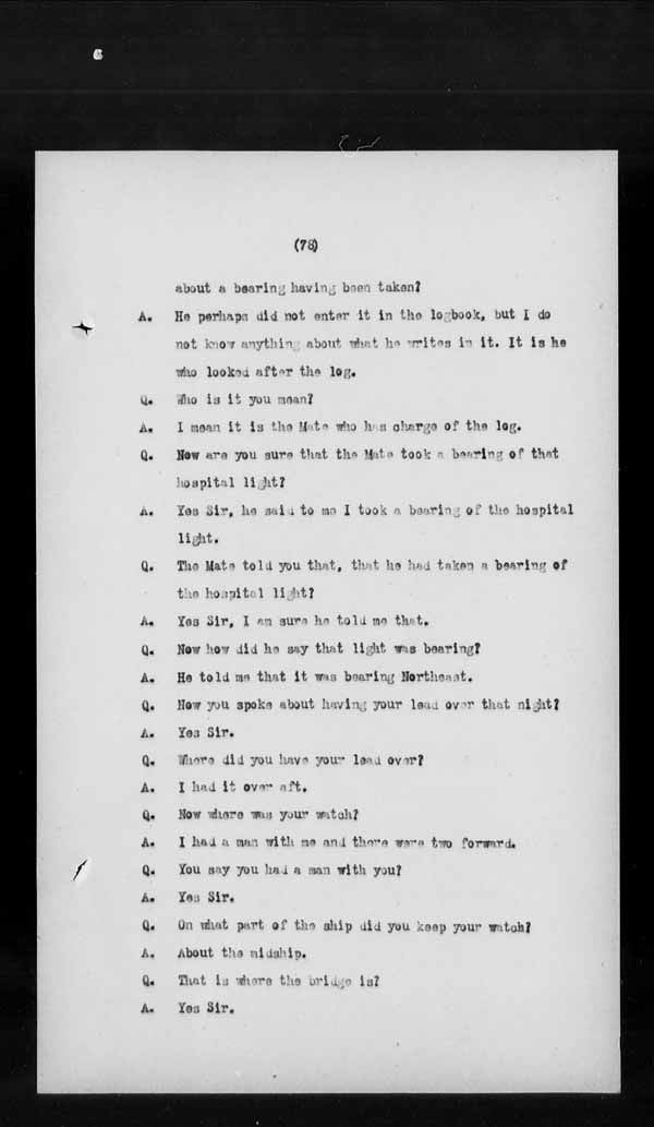 Wrecks, Casualties and Salvage - Formal Investigations - S.S. GENERAL WOLFE