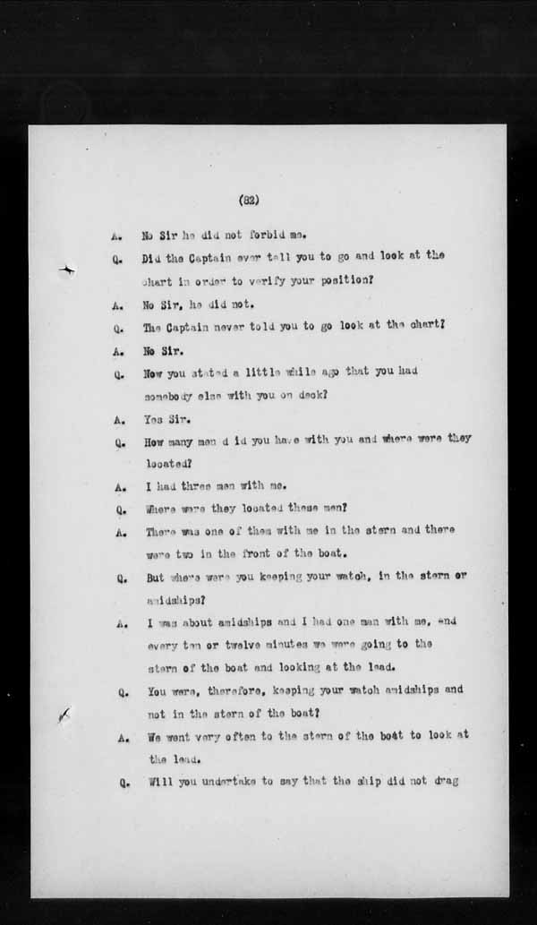 Wrecks, Casualties and Salvage - Formal Investigations - S.S. GENERAL WOLFE