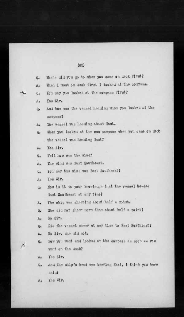 Wrecks, Casualties and Salvage - Formal Investigations - S.S. GENERAL WOLFE