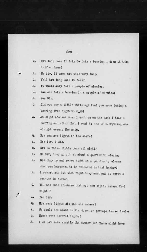 Wrecks, Casualties and Salvage - Formal Investigations - S.S. GENERAL WOLFE