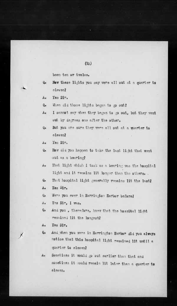 Wrecks, Casualties and Salvage - Formal Investigations - S.S. GENERAL WOLFE
