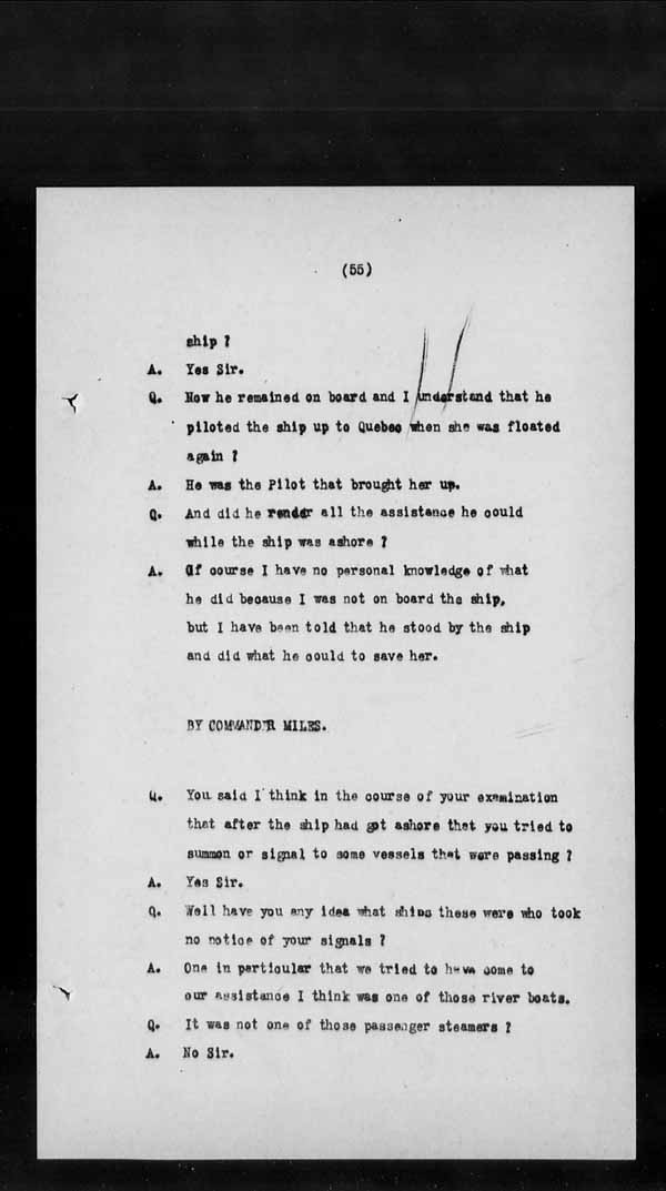 Wrecks, Casualties and Salvage - Formal Investigations - S.S. BELLONA