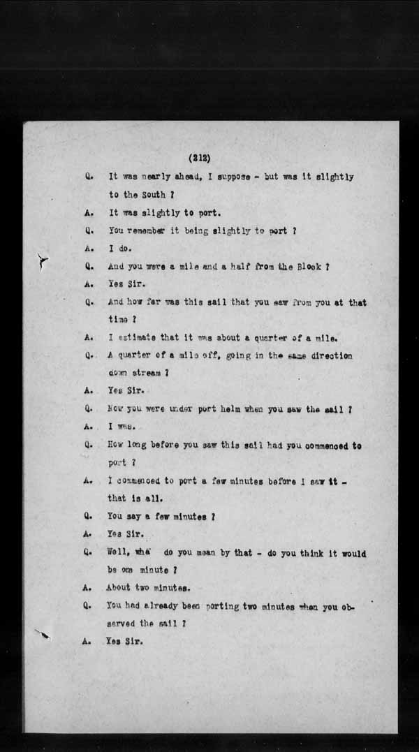 Wrecks, Casualties and Salvage - Formal Investigations - S.S. BELLONA