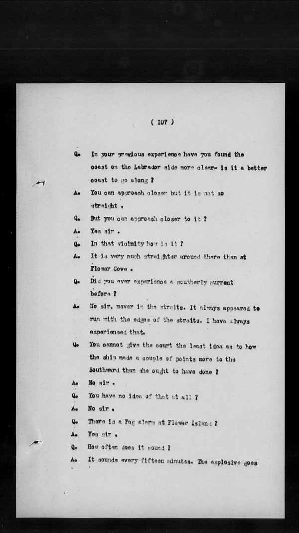 Wrecks, Casualties and Salvage - Formal Investigations - S.S. BENGORE HEAD