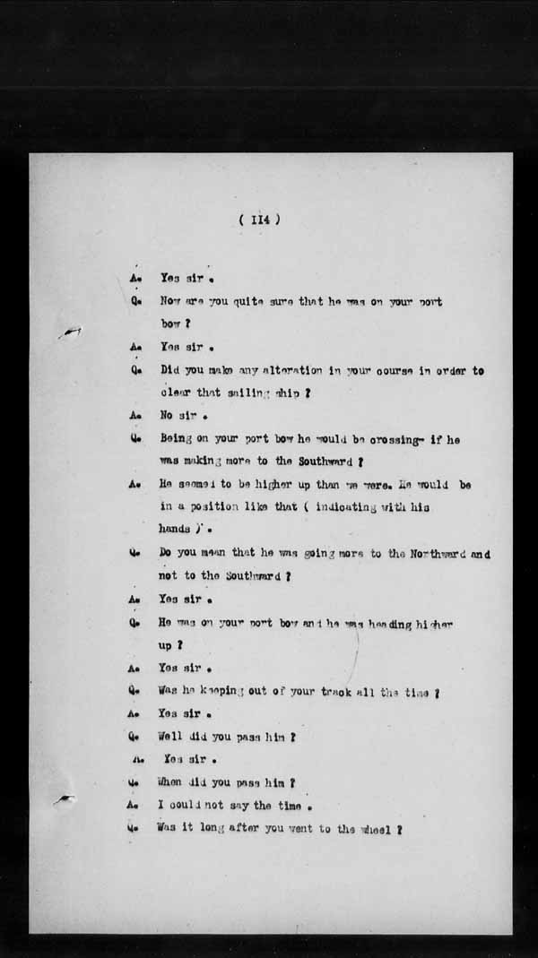 Wrecks, Casualties and Salvage - Formal Investigations - S.S. BENGORE HEAD