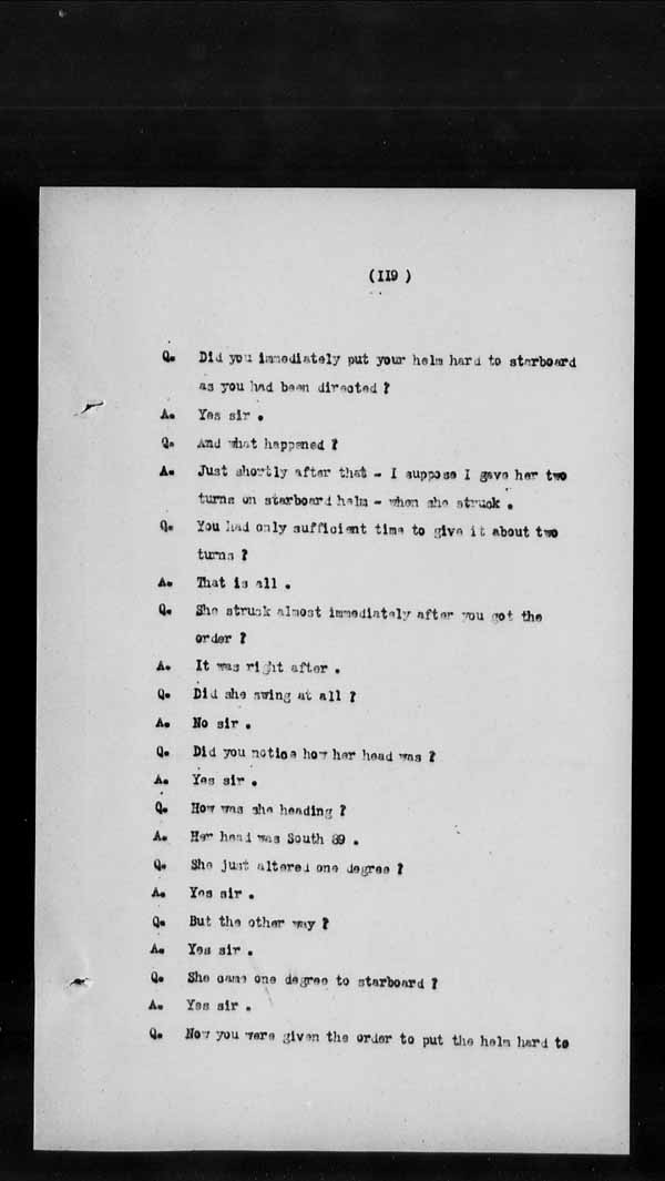 Wrecks, Casualties and Salvage - Formal Investigations - S.S. BENGORE HEAD