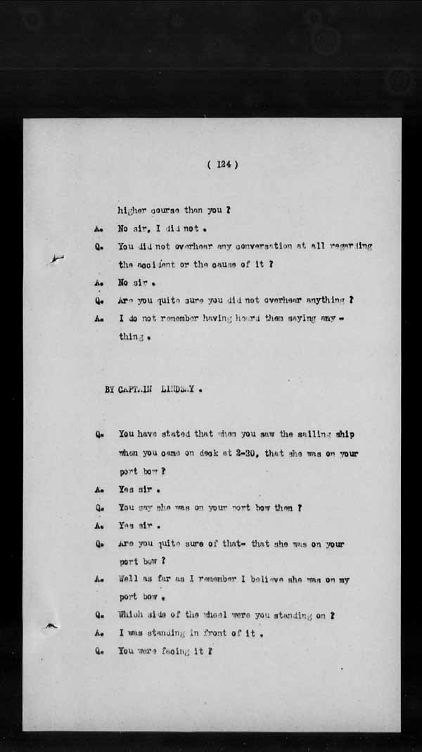 Wrecks, Casualties and Salvage - Formal Investigations - S.S. BENGORE HEAD