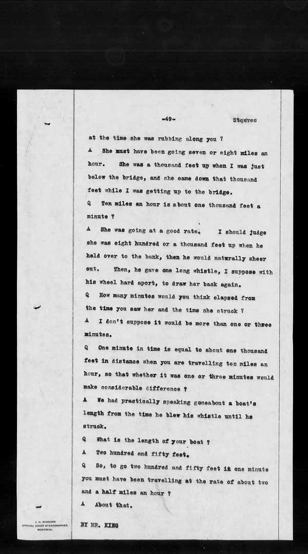 Wrecks, Casualties and Salvage - Formal Investigations - Collision Between S.S. DUNDURN and S.S. PORT COLBORNE