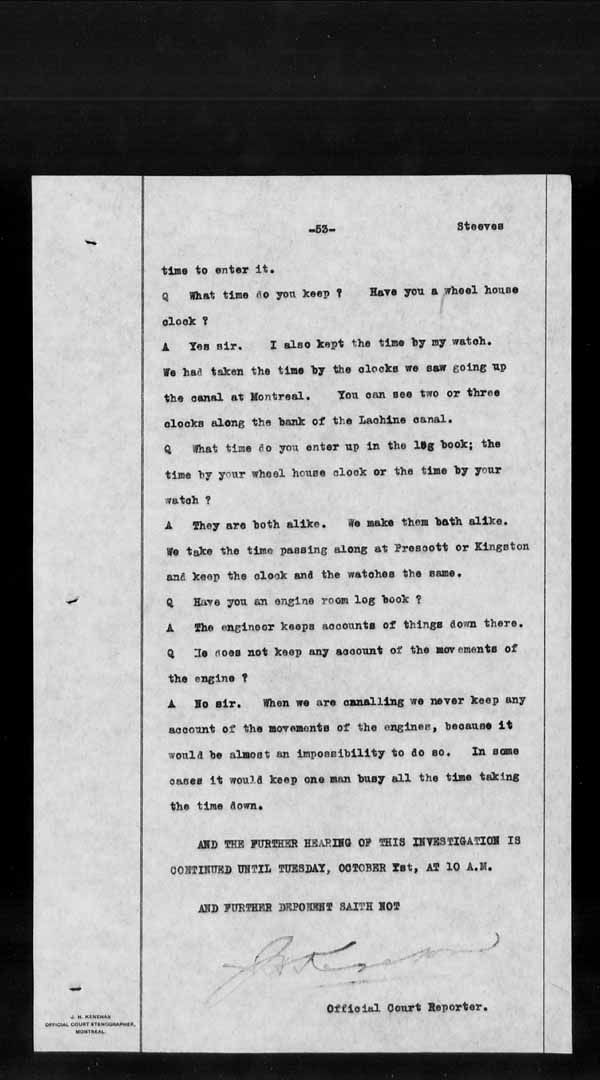 Wrecks, Casualties and Salvage - Formal Investigations - Collision Between S.S. DUNDURN and S.S. PORT COLBORNE