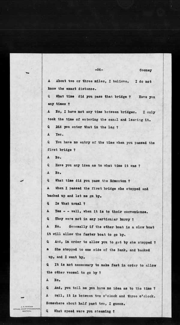 Wrecks, Casualties and Salvage - Formal Investigations - Collision Between S.S. DUNDURN and S.S. PORT COLBORNE