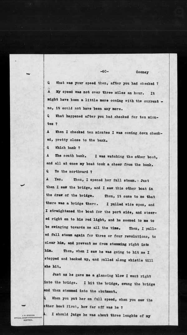 Wrecks, Casualties and Salvage - Formal Investigations - Collision Between S.S. DUNDURN and S.S. PORT COLBORNE