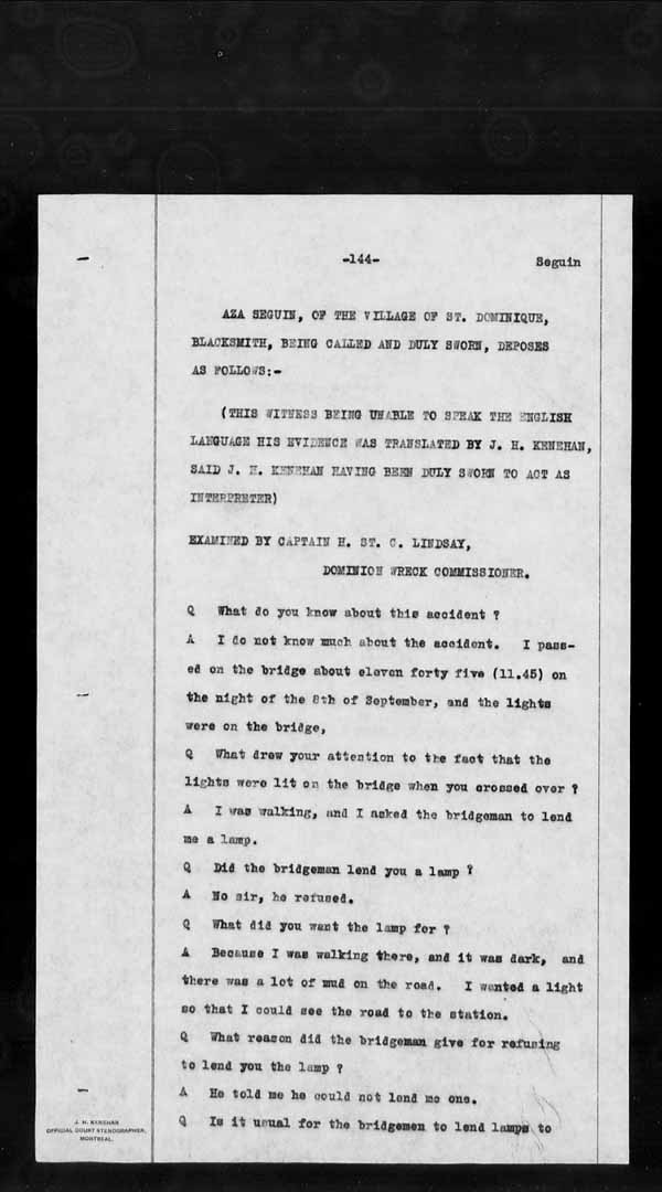 Wrecks, Casualties and Salvage - Formal Investigations - Collision Between S.S. DUNDURN and S.S. PORT COLBORNE