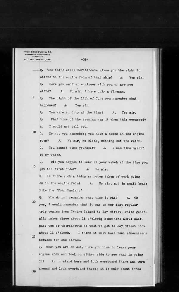 Wrecks, Casualties and Salvage - Formal Investigations - S.S. JOHN HANLAN and CECILIA