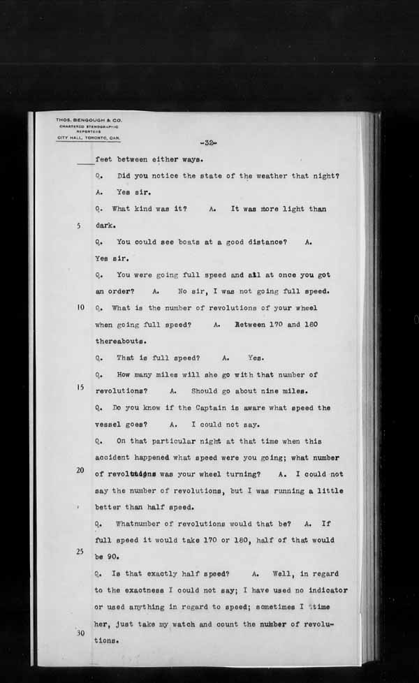 Wrecks, Casualties and Salvage - Formal Investigations - S.S. JOHN HANLAN and CECILIA