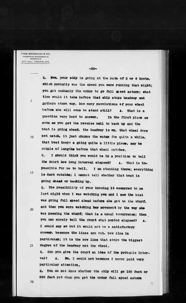 Wrecks, Casualties and Salvage - Formal Investigations - S.S. JOHN HANLAN and CECILIA